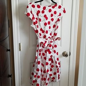 NWT retro garden party swing dress with cherries
